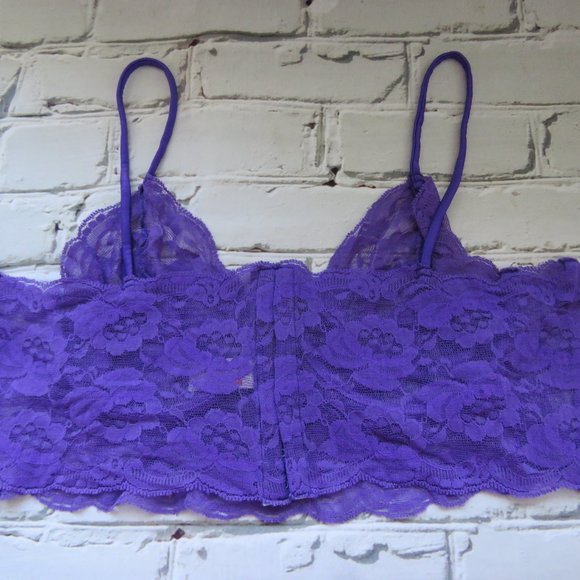 Vintage 1980s Purple Lace Cropped Bustier - Picture 3 of 5